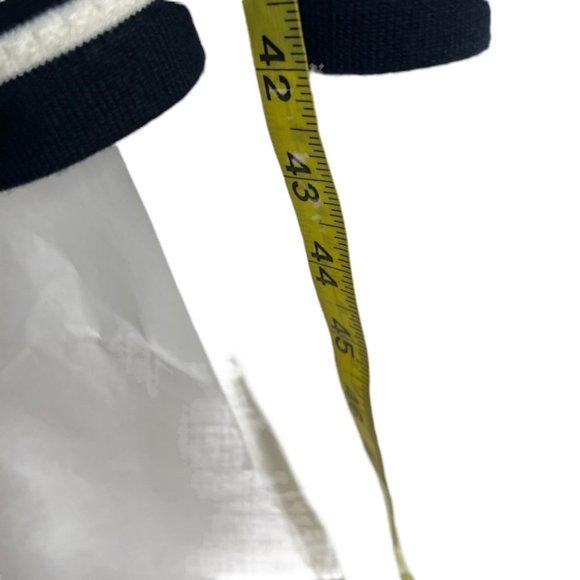 Eliza J Navy Blue White Stripe Short Sleeve Knit Below Knee Dress Small - Picture 10 of 10